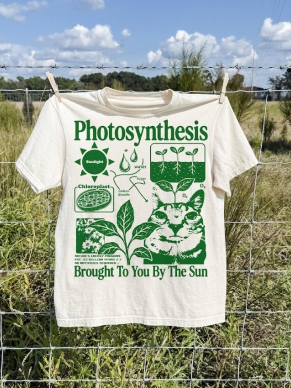 Photosynthesis Cat Shirt, Funny Science Cat Tee, Plant Lover Tee